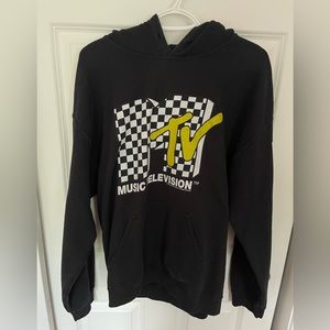 MTV Checkered pullover Hoodie black